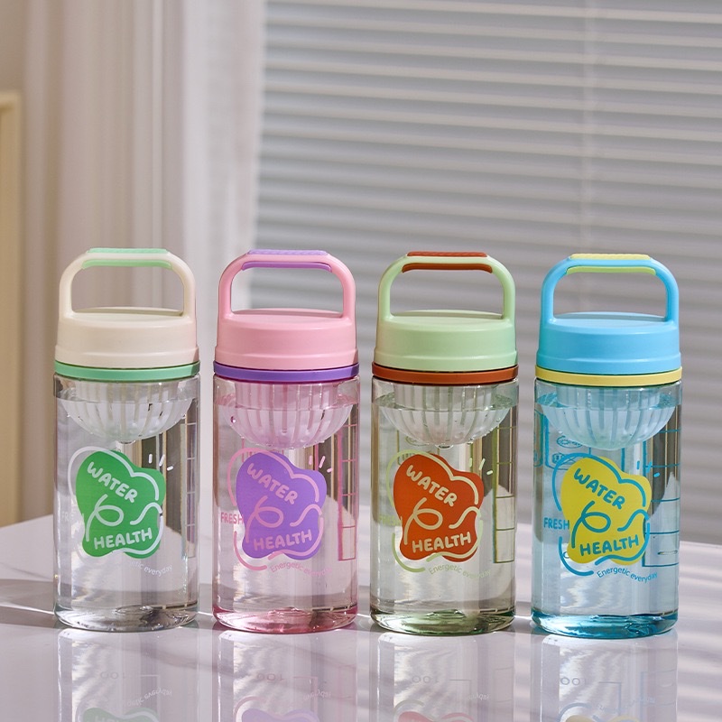 Summer hand-held tea storage pocket cup, high appearance level student plastic water cup, large capacity tea and water separation, outdoor portable, other 450ML TY-0113-493 full figure