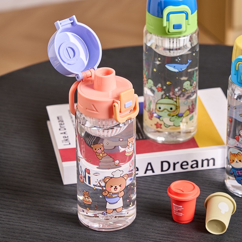 New cartoon bouncing space cups, portable water bottles, filters, student tea-making sports water cups, 520ML/610ML SH2140-945/SH2141-945 Application Scenario