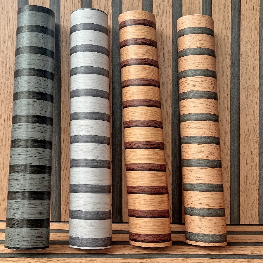 Cross-border wholesale self-adhesive wallpaper, striped PVC imitation grille, wood grain wall stickers, restaurant table and cabinet waterproof stickers detail image 1