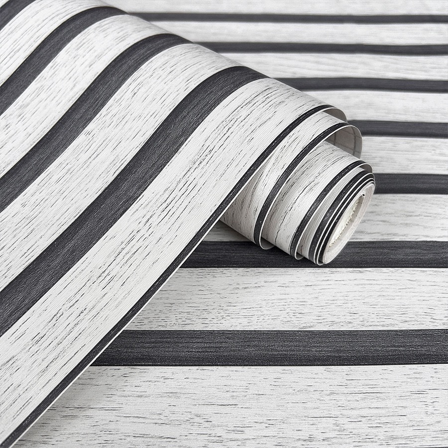 Cross-border wholesale self-adhesive wallpaper, striped PVC imitation grille, wood grain wall stickers, restaurant table and cabinet waterproof stickers detail image 8