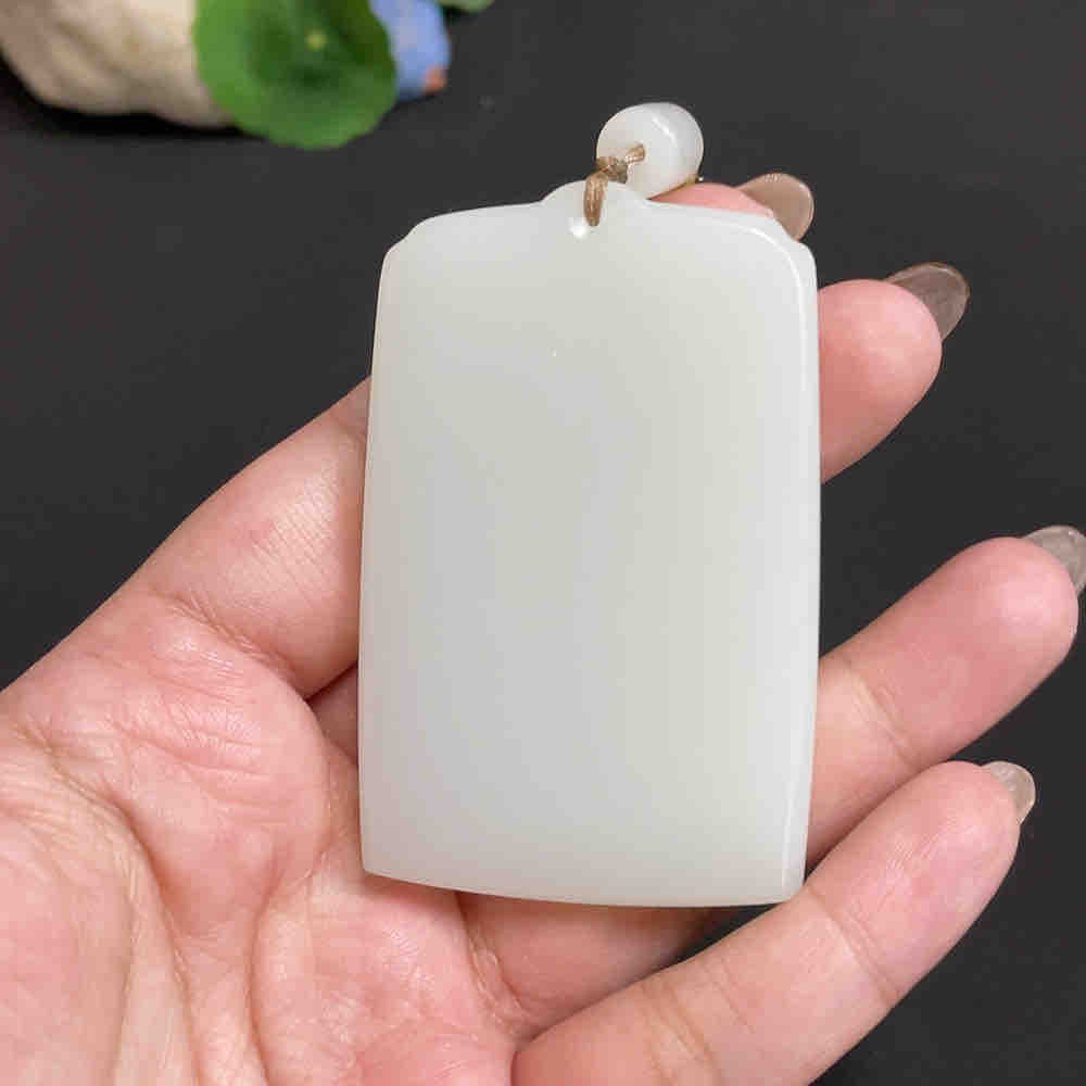 和田玉无事牌 和田玉挂件 无事牌 货品总重约[含绳]82.9g详情图6