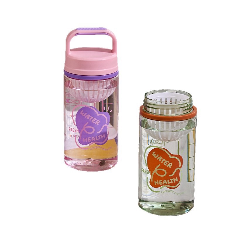 Summer hand-held tea storage pocket cup, high appearance level student plastic water cup, large capacity tea and water separation, outdoor portable, other 450ML TY-0113-493 Item Picture