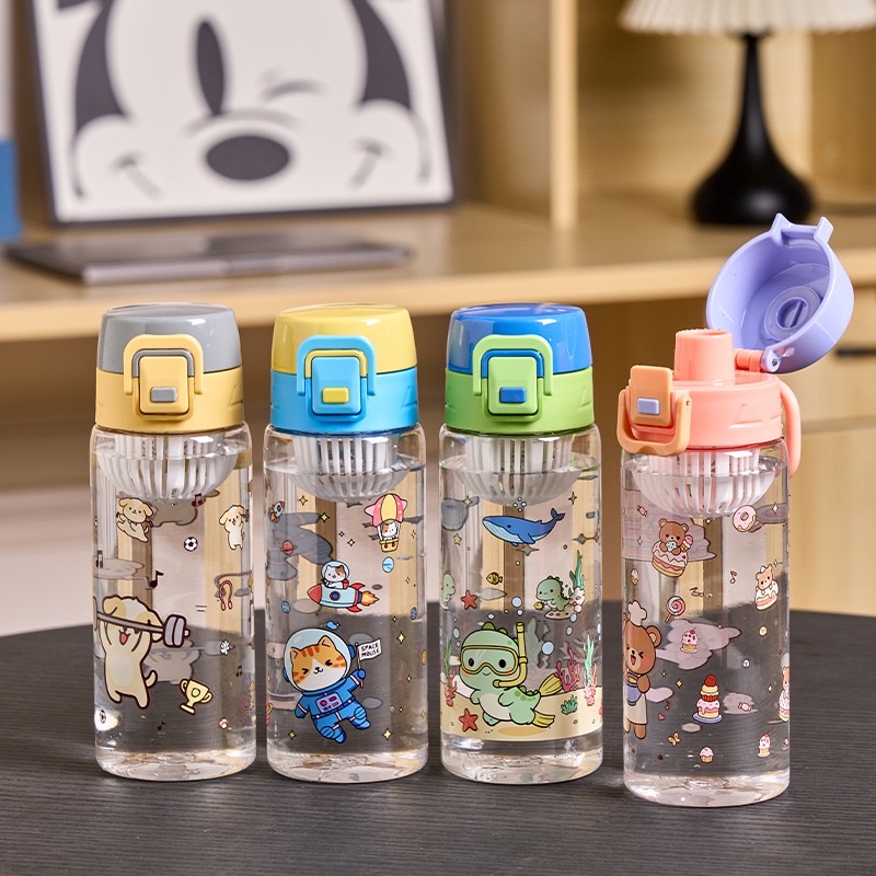 New cartoon bouncing space cups, portable water bottles, filters, student tea-making sports water cups, 520ML/610ML SH2140-945/SH2141-945 details Picture