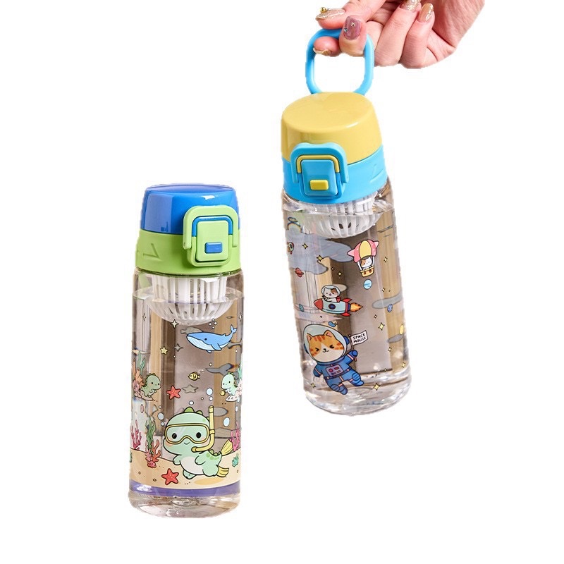 New cartoon bouncing space cups, portable water bottles, filters, student tea-making sports water cups, 520ML/610ML SH2140-945/SH2141-945 Item Picture