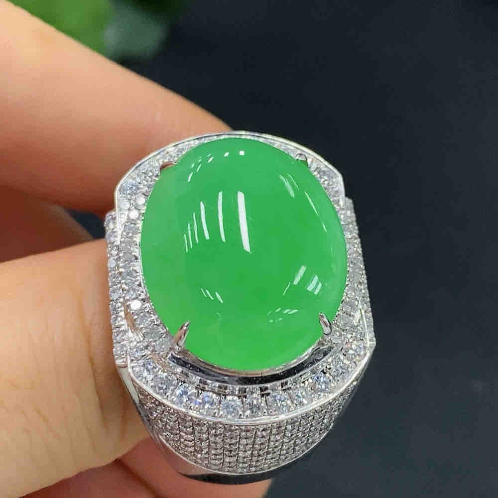 Anillo incrustado de esmeralda (oro de 18k) anillo boca 27 alrededor del peso total de alrededor de 24.2g, soporte personalizado, oro real y diamantes reales Specification image
