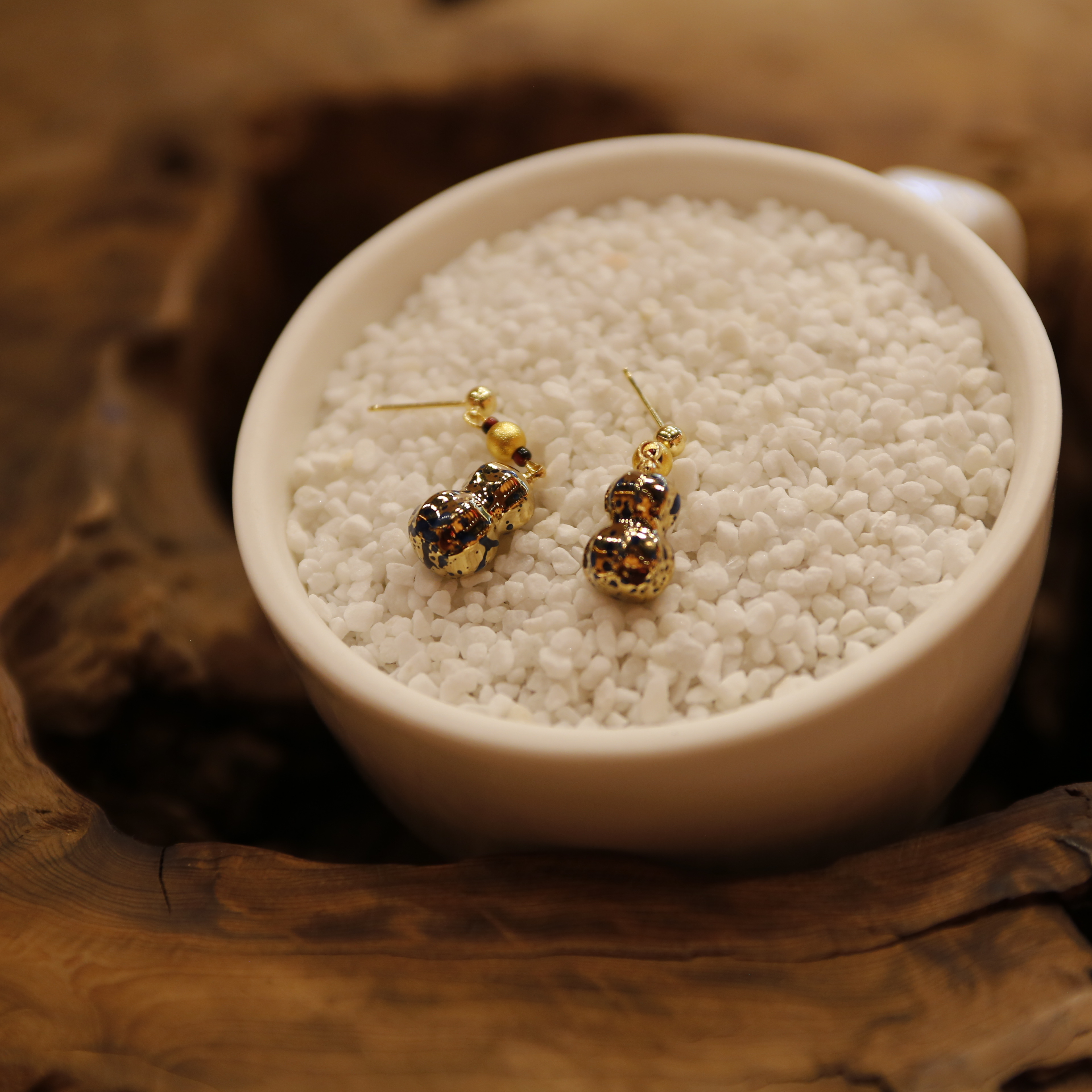 锦堂葫芦耳环（蓝色）