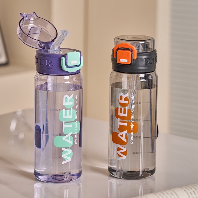 2026 New style straw water cup, portable water bottle for boys and girls, sporty style, high-temperature resistant, shock-resistant, fashionable space cup, other 660MLTY-0998-493 details Picture