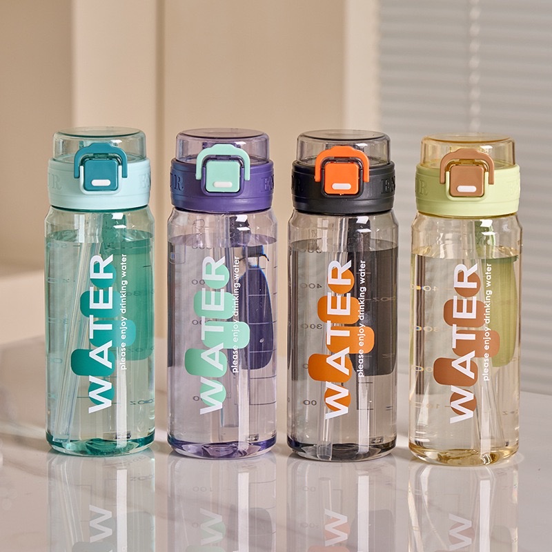 2026 New style straw water cup, portable water bottle for boys and girls, sporty style, high-temperature resistant, shock-resistant, fashionable space cup, other 660MLTY-0998-493