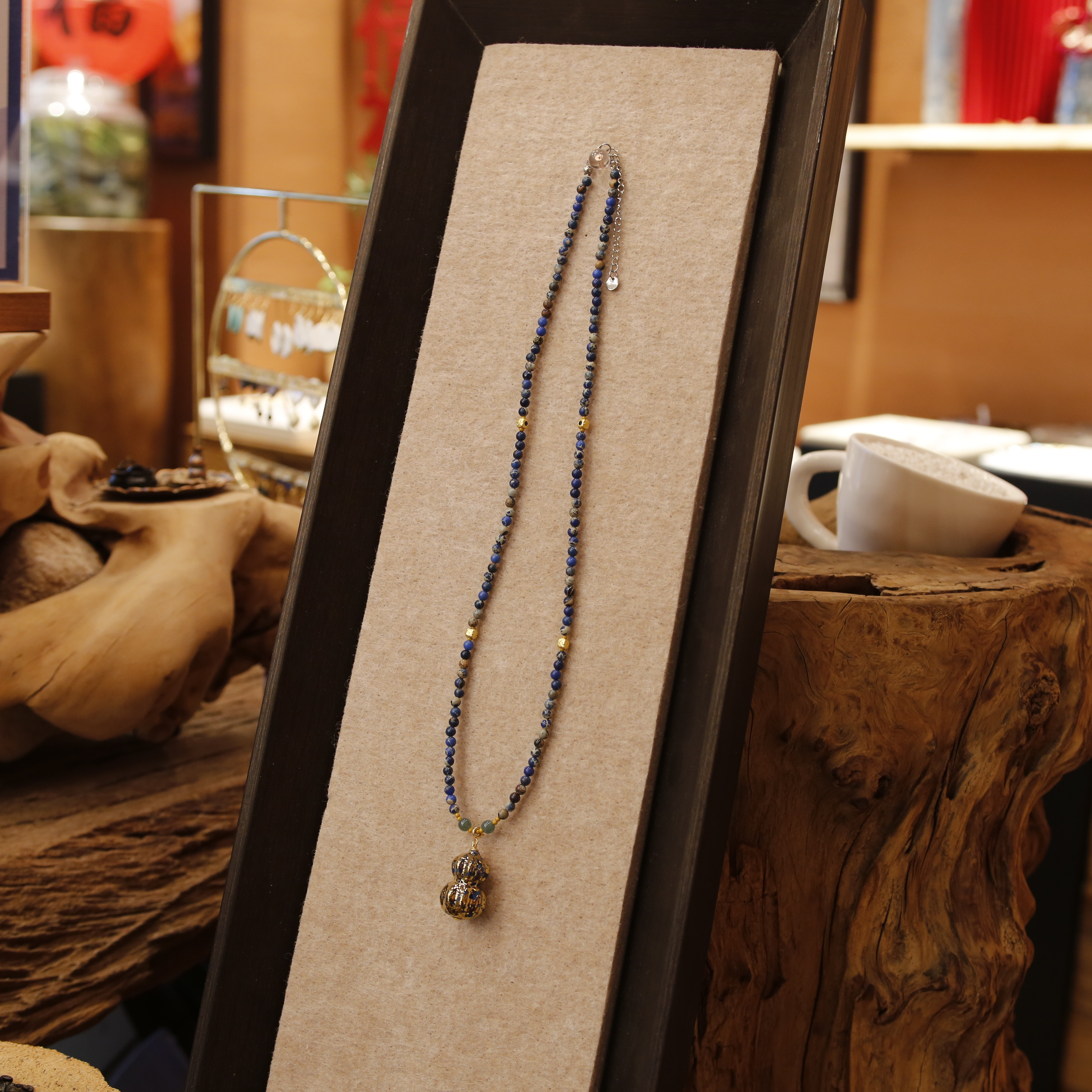 锦堂葫芦陶瓷项链（蓝色）