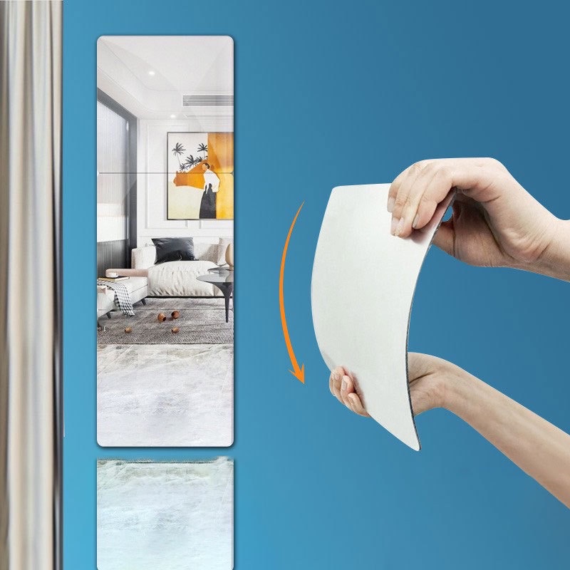 Acrylic soft mirror wall self-adhesive high-definition full-length mirror, home bathroom mirror stickers, dormitory dressing mirror wall stickers detail image 2