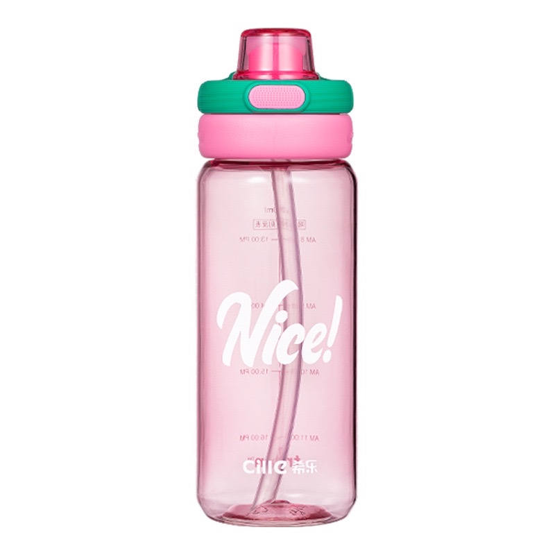 2026 New high appearance level tritan plastic cup, large-capacity girls, children, students, sports water bottle with straw scale 2671-822 Item Picture