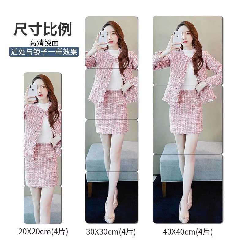 Acrylic soft mirror wall self-adhesive high-definition full-length mirror, home bathroom mirror stickers, dormitory dressing mirror wall stickers details Picture