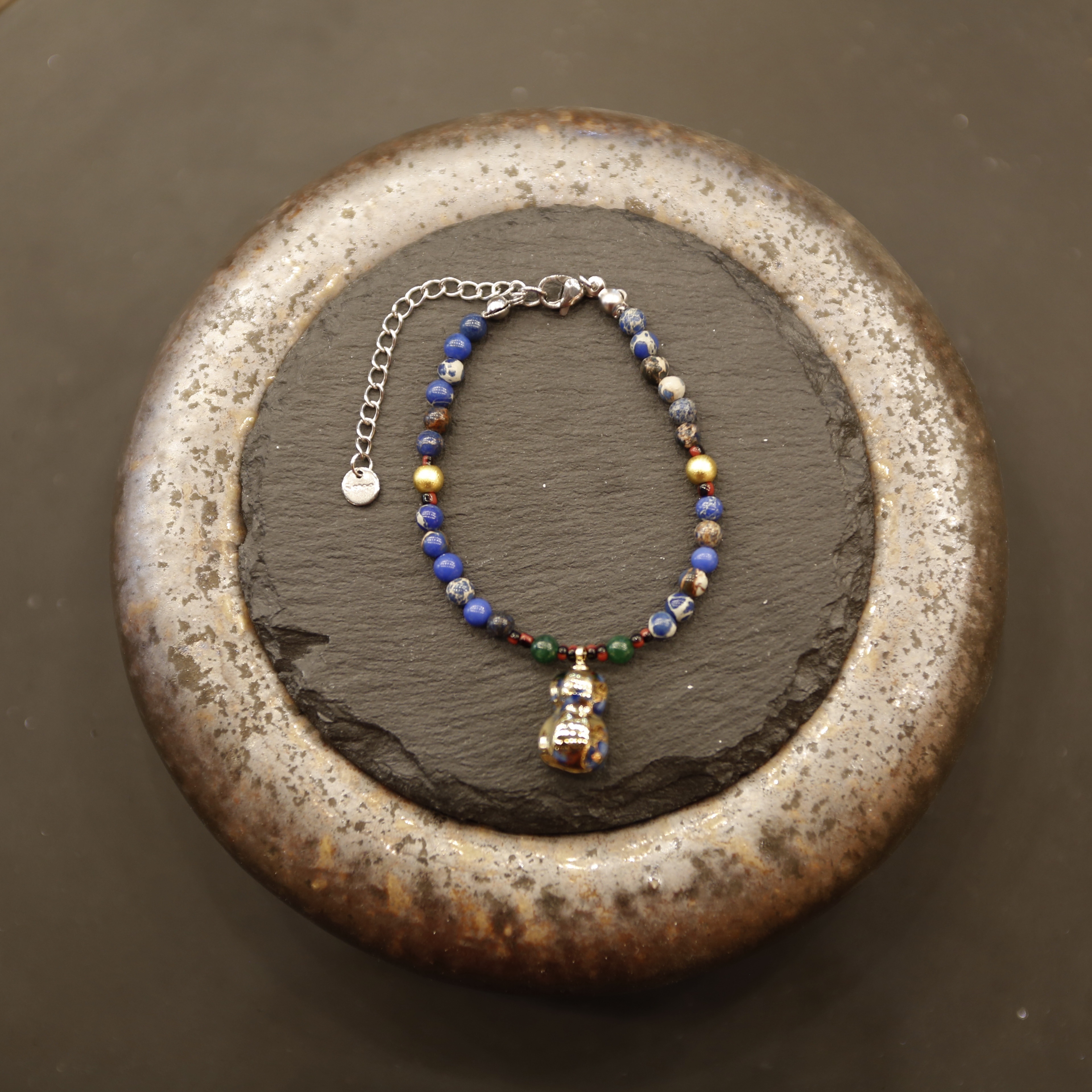 锦堂葫芦陶瓷手链（蓝色）