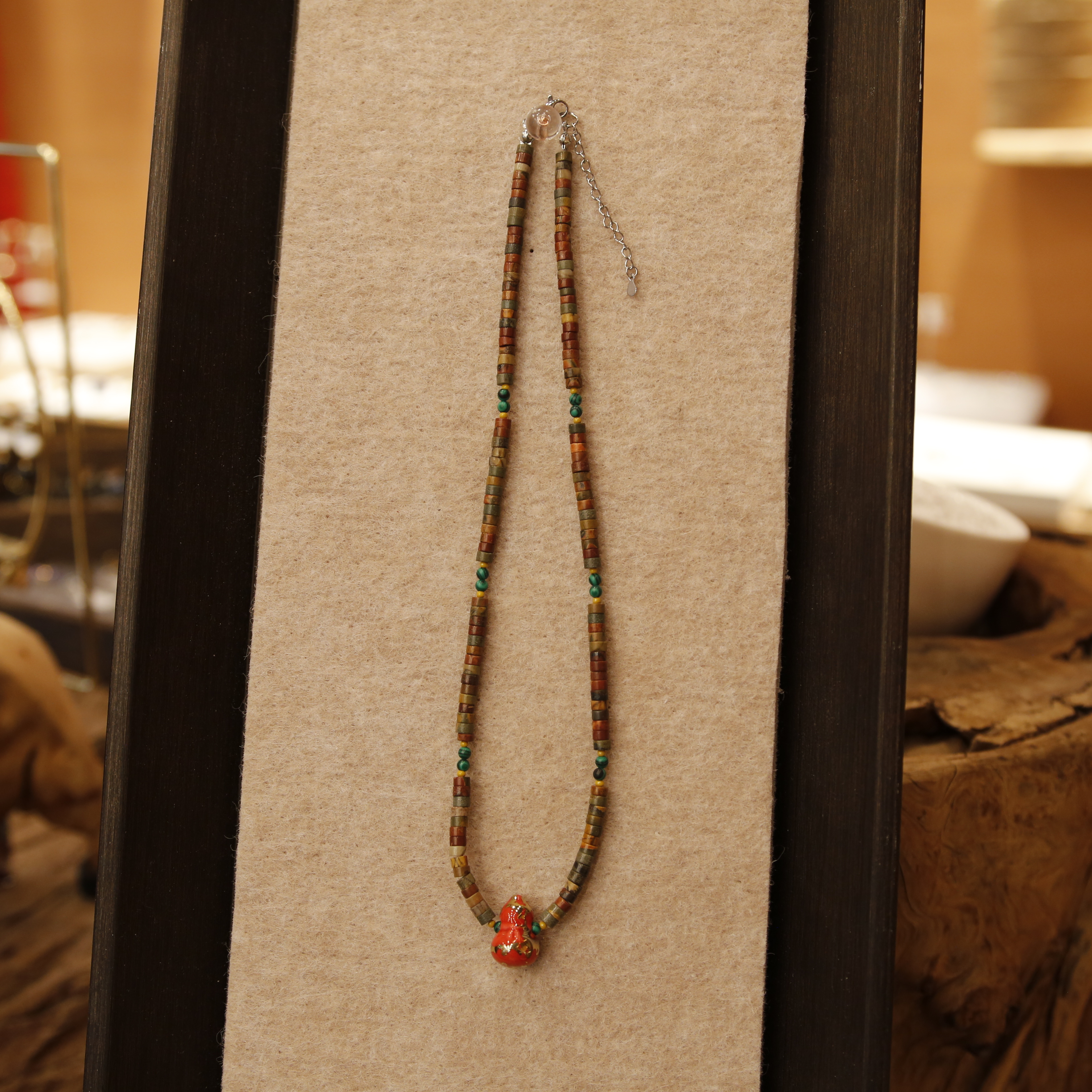 洒金葫芦陶瓷项链（红色）详情图5