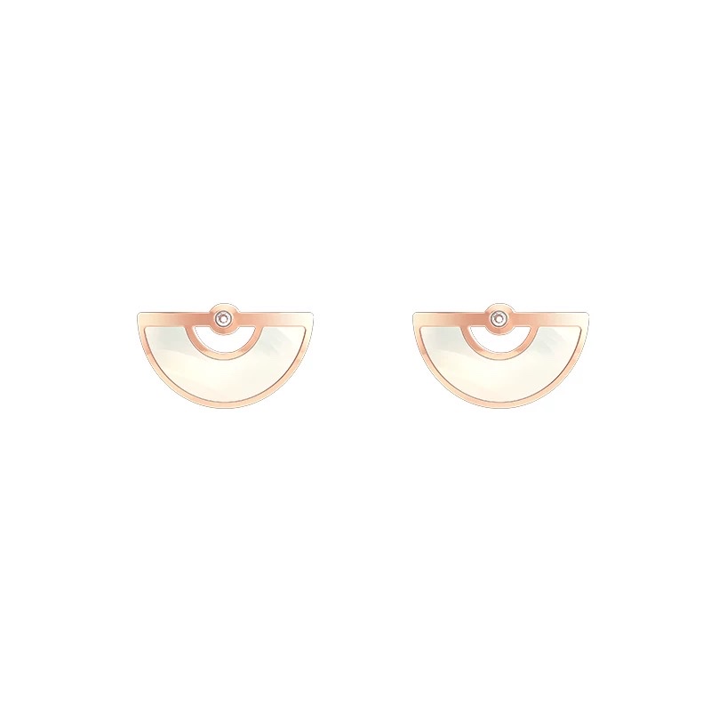 【 Star Same Style 】 NOLYN Light Feather Fan Ear Stud Jewelry Mother-of-Pearl Zircon Light Luxury Niche Women's Design Ear Stud Jewelry Exquisite Pure Silver Small Ear Stud Earrings Ear Stud Jewelry details Picture