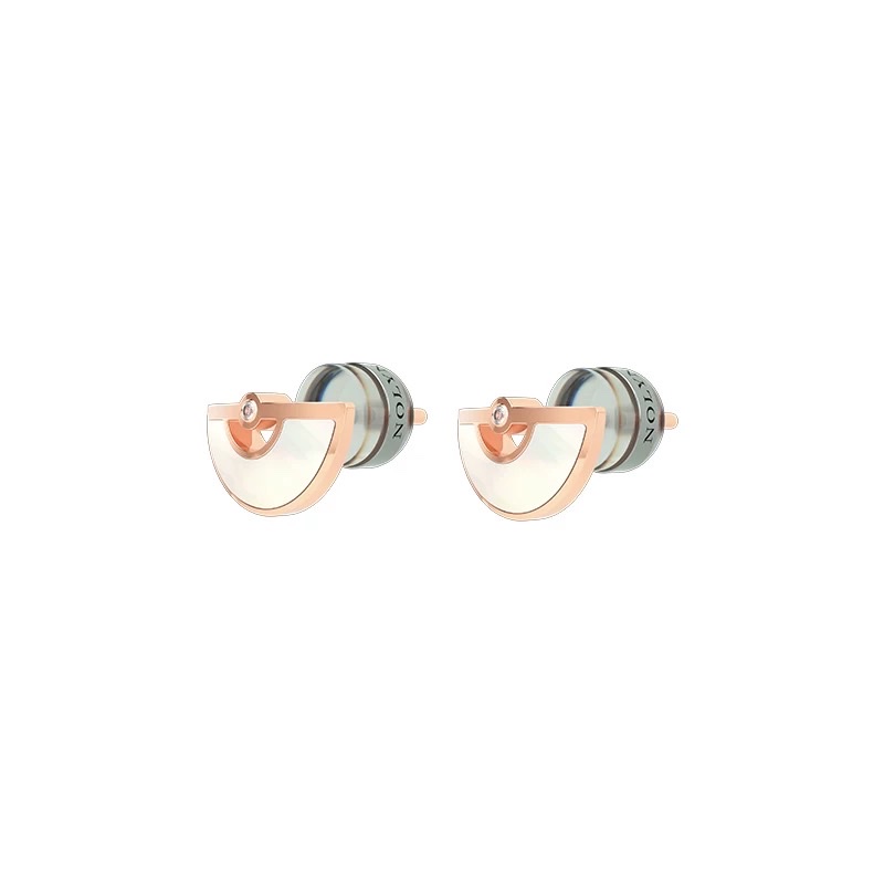 【 Star Same Style 】 NOLYN Light Feather Fan Ear Stud Jewelry Mother-of-Pearl Zircon Light Luxury Niche Women's Design Ear Stud Jewelry Exquisite Pure Silver Small Ear Stud Earrings Ear Stud Jewelry Specification image