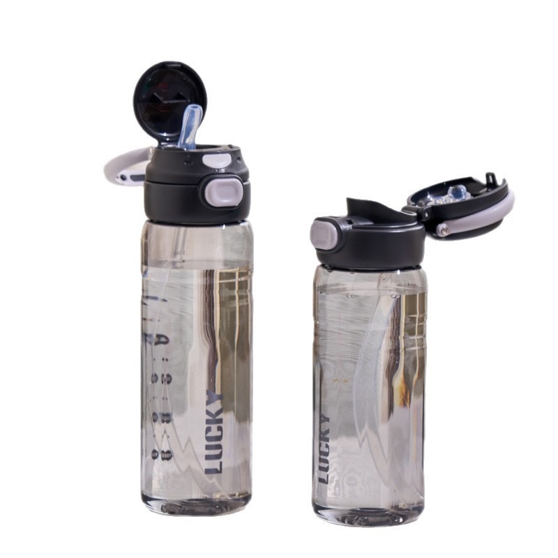 Large-capacity trendy sports cup, student plastic double-drinking cup, high-temperature resistant, portable and easy to use, space cup, men's and women's straw cup, others 650ML, TY-0122-493 Item Picture