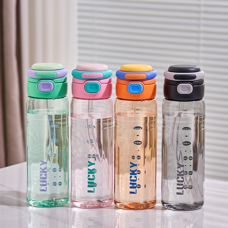 Large-capacity trendy sports cup, student plastic double-drinking cup, high-temperature resistant, portable and easy to use, space cup, men's and women's straw cup, others 650ML, TY-0122-493