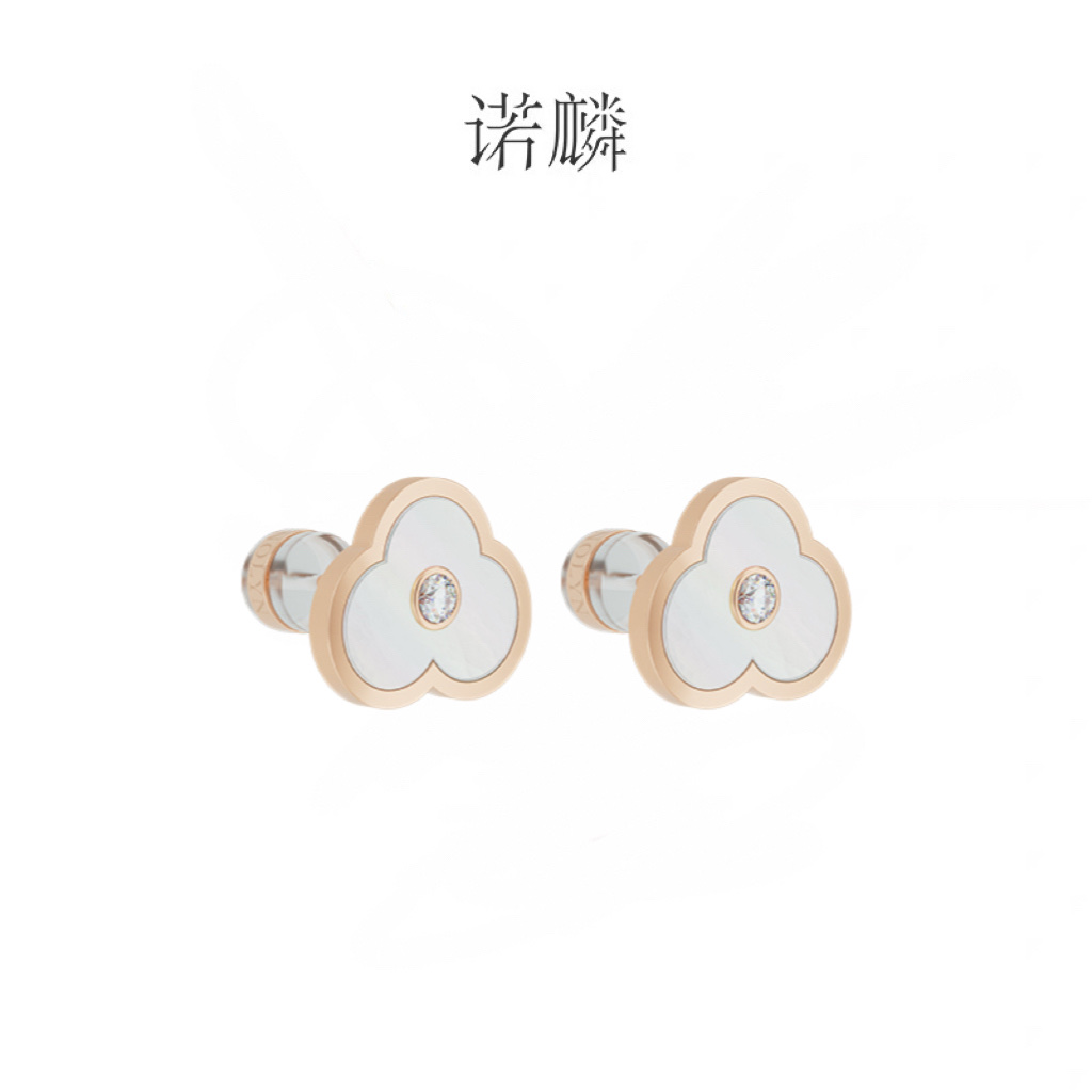 诺麟NOLYN枝梅系列绰约耳饰白母贝原创小众设计梅花温柔耳钉饰品耳饰耳钉