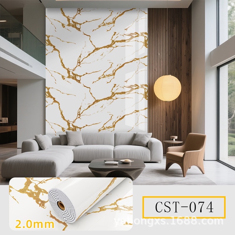 Cross-border factory wholesale of marble self-adhesive wallpaper, kitchen and bathroom background walls, bedroom imitation tile wall stickers detail image 2