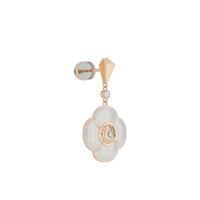 NOLYN [New Products] Camellia Earrings and Pendants: Gentle Style, light luxury, fashionable, White Mother-of-Pearl, exquisite and elegant accessories Specification image