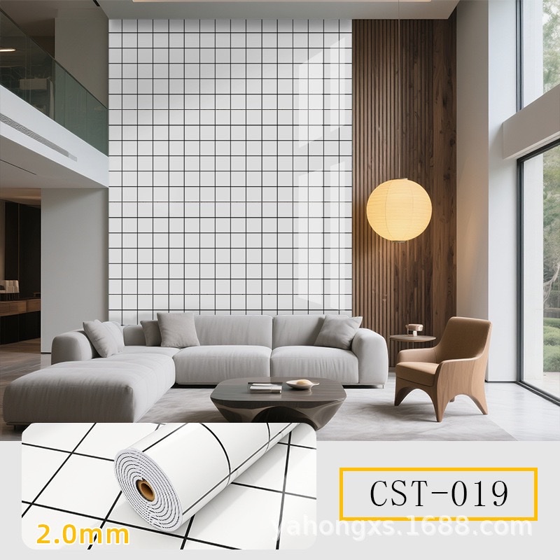 Cross-border factory wholesale of marble self-adhesive wallpaper, kitchen and bathroom background walls, bedroom imitation tile wall stickers detail image 16