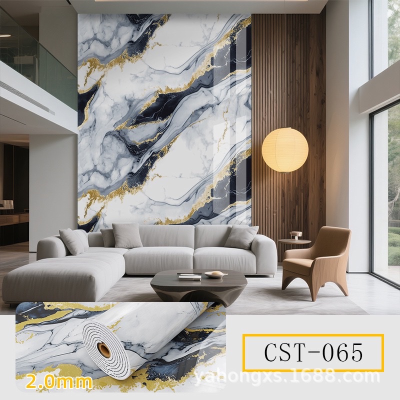 Cross-border factory wholesale of marble self-adhesive wallpaper, kitchen and bathroom background walls, bedroom imitation tile wall stickers detail image 3