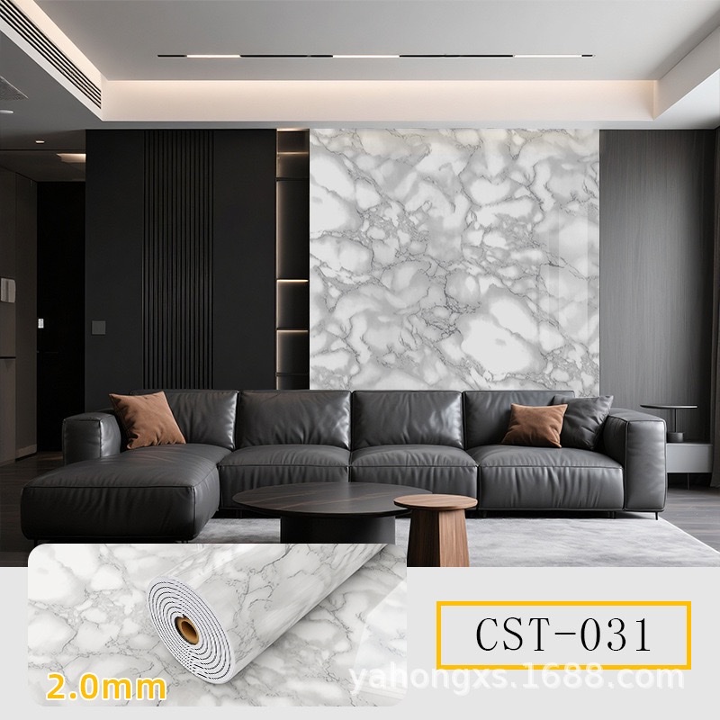 Cross-border factory wholesale of marble self-adhesive wallpaper, kitchen and bathroom background walls, bedroom imitation tile wall stickers detail image 9