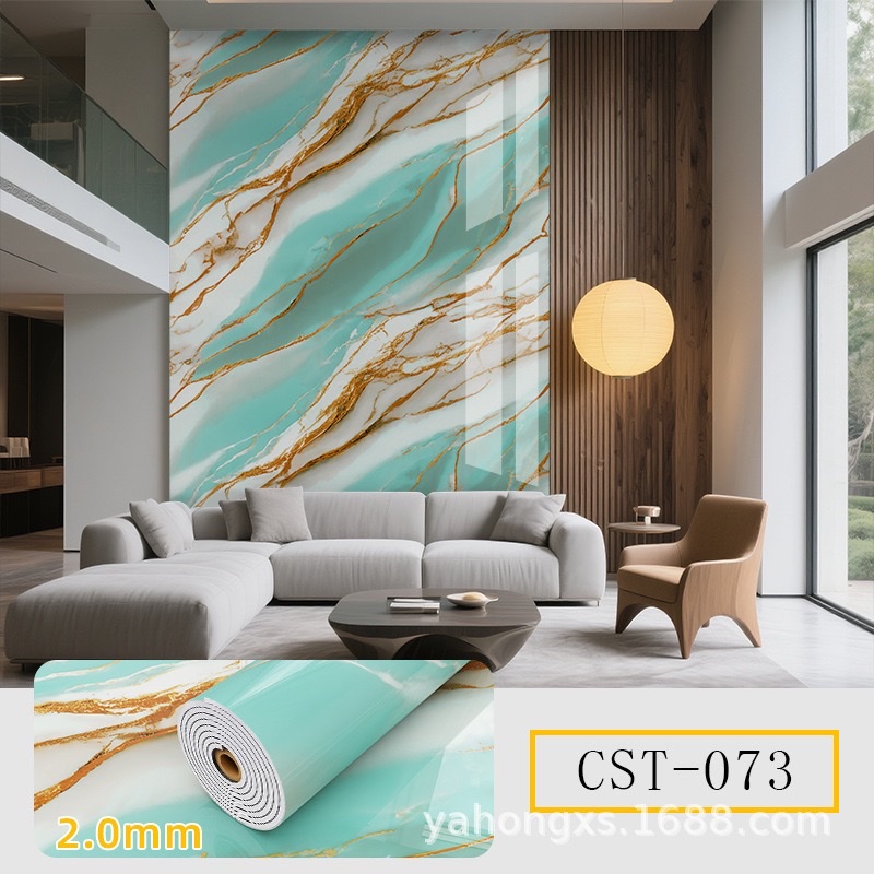 Cross-border factory wholesale of marble self-adhesive wallpaper, kitchen and bathroom background walls, bedroom imitation tile wall stickers detail image 4