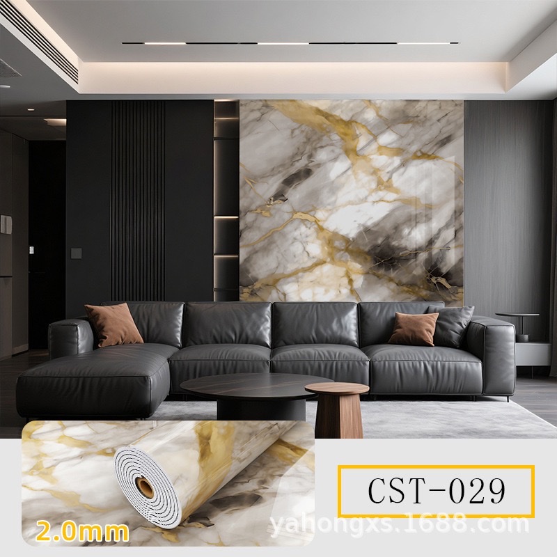 Cross-border factory wholesale of marble self-adhesive wallpaper, kitchen and bathroom background walls, bedroom imitation tile wall stickers detail image 10