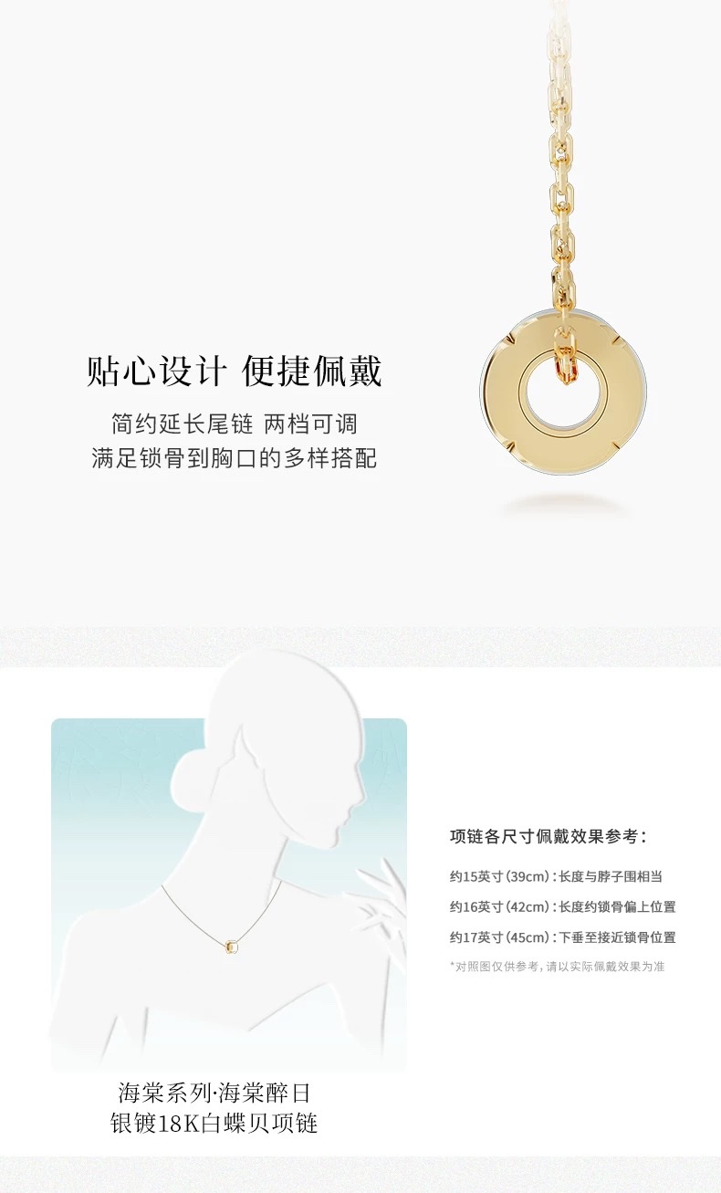 NOLYN Crabapple Drunken Sun Necklace Collarbone Chain Light Luxury 925 silver High-end New Gift Sweet Gift Necklace Silver Jewelry Necklace detail image 5