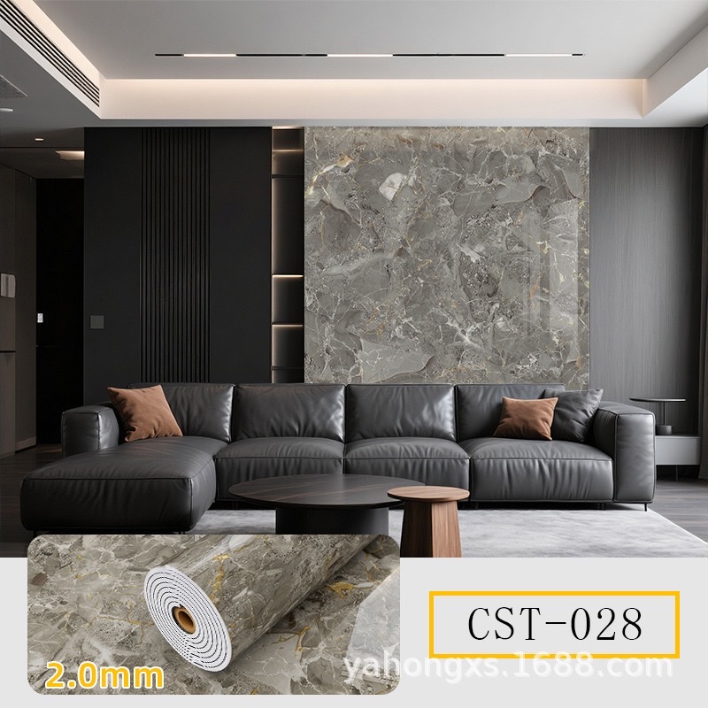 Cross-border factory wholesale of marble self-adhesive wallpaper, kitchen and bathroom background walls, bedroom imitation tile wall stickers detail image 12