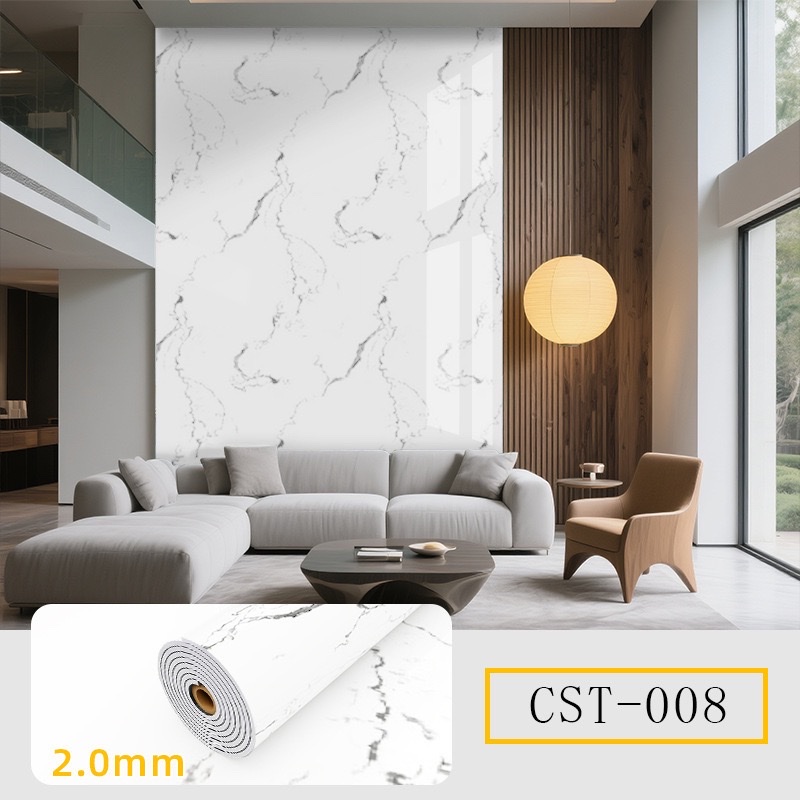 Cross-border factory wholesale of marble self-adhesive wallpaper, kitchen and bathroom background walls, bedroom imitation tile wall stickers Application Scenario