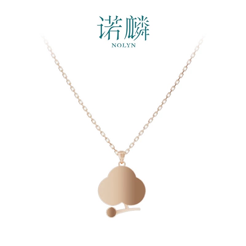 NOLYN Plum Blossom Series 925 Silver Necklace Sweater Chain, red agate pendant, New Year Women's Necklace, Autumn and Winter necklace, Silver jewelry necklace Specification image