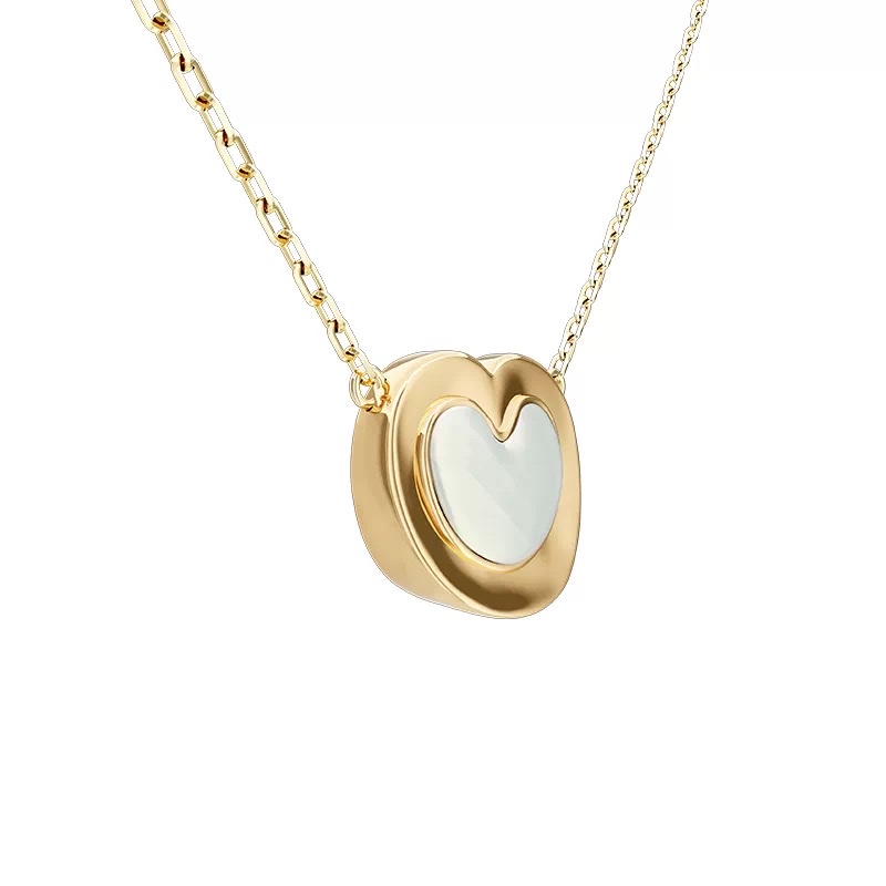 NOLYN 925 Silver jewelry Necklace from Nolyn, a light luxury, niche and high-end new style. Give your girlfriend a heart-shaped collarbone chain silver jewelry necklace details Picture