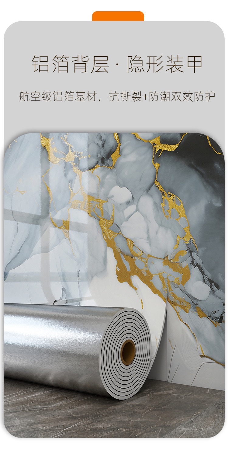 Cross-border marble self-adhesive wall stickers, imitation tile stickers, wall decoration wallpaper, rental room background wall paper, self-adhesive wallpaper detail image 8