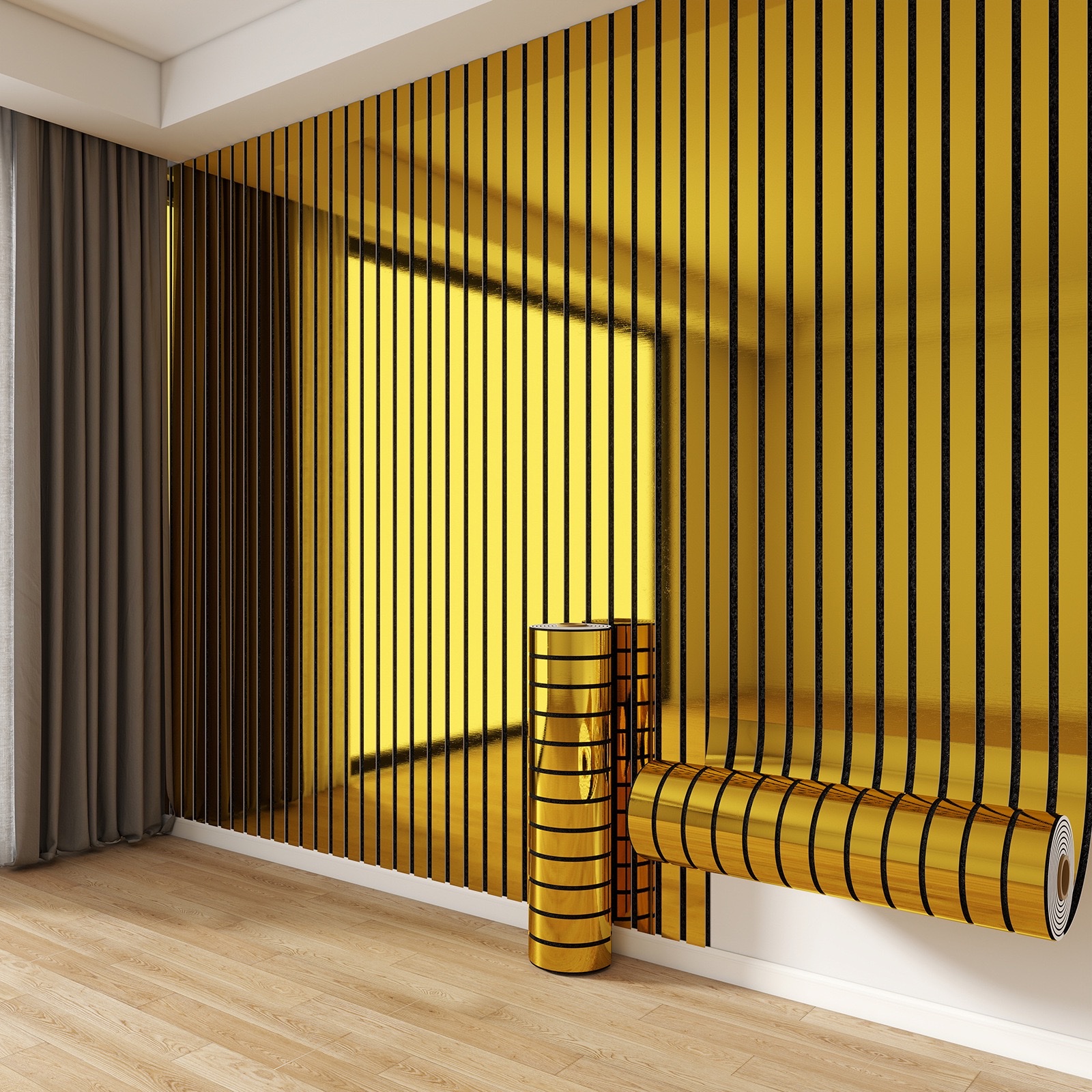 Wholesale self-adhesive three-dimensional grating wall stickers with mirror reflection surface, living room and bedroom wallpaper, sofa background wallpaper, self-adhesive wallpaper for foreign trade details Picture