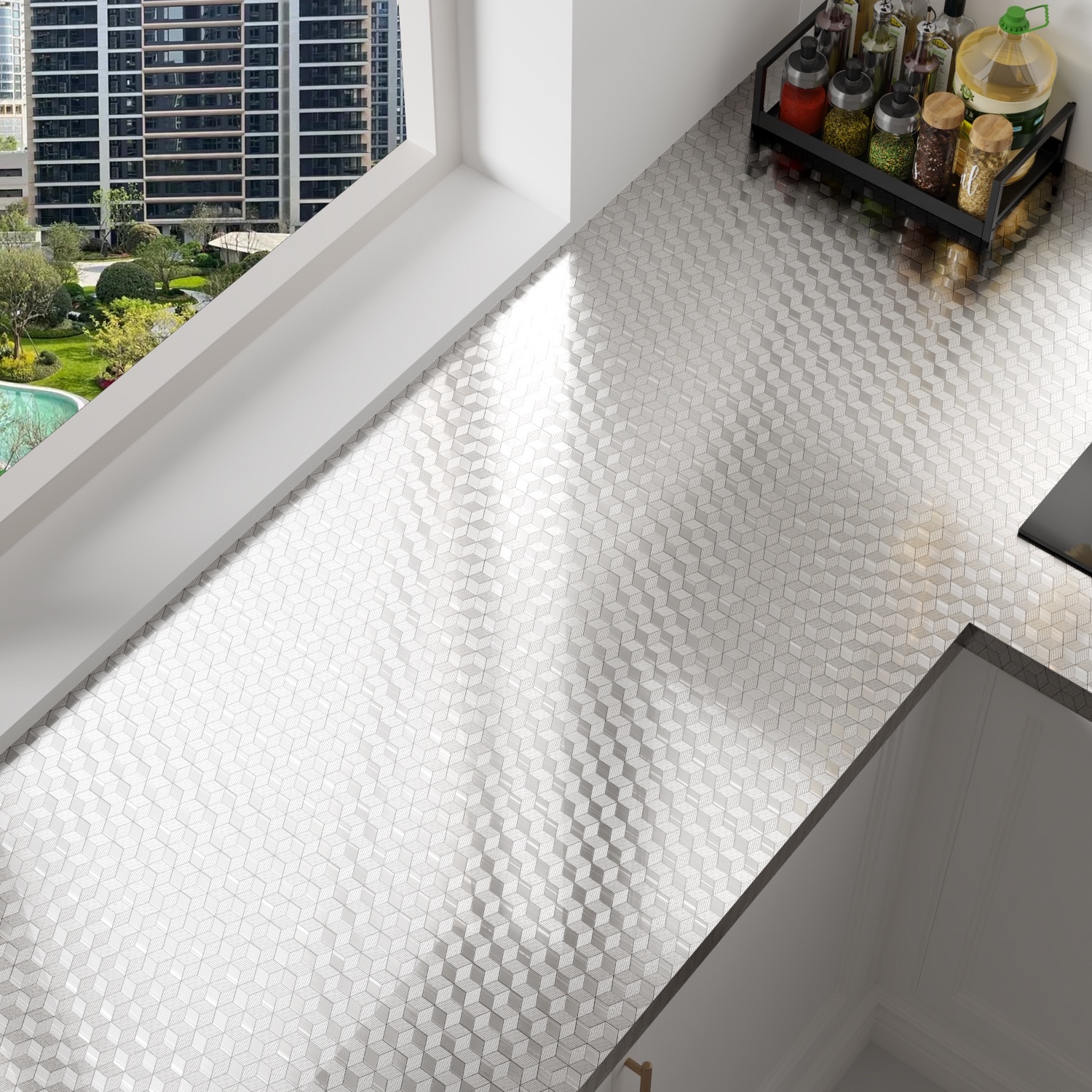 Extra-thick kitchen oil-proof stickers, fireproof and high-temperature resistant stove and cabinet pad paper, range hood wall-specific aluminum foil paper, tin foil, self-adhesive wallpaper Item Picture