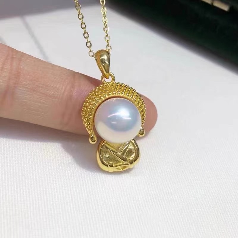 Weishiliya Buddha Statue Natural Pearl Necklace Pendant for children 67845 sweater chain