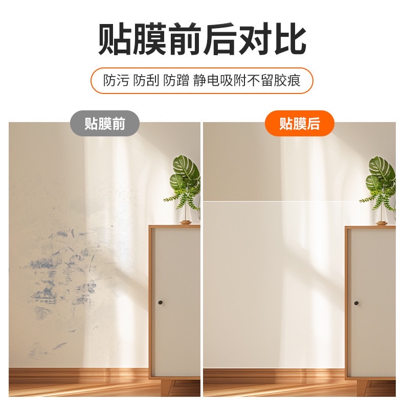 乳胶漆墙面装饰贴静电贴纸儿童房家用墙贴透明静电墙面保护膜详情图5