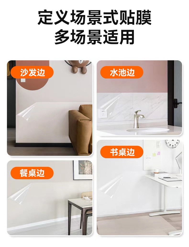 乳胶漆墙面装饰贴静电贴纸儿童房家用墙贴透明静电墙面保护膜详情图7