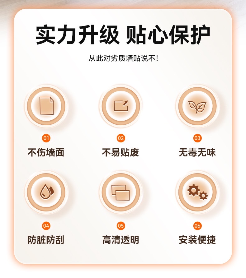 乳胶漆墙面装饰贴静电贴纸儿童房家用墙贴透明静电墙面保护膜详情图2