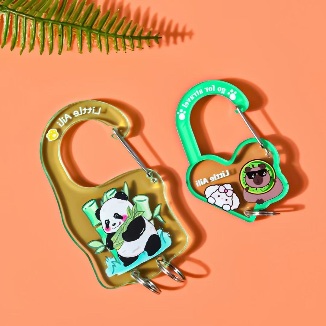 Acrylic mountaineering buckle pendants, cute cartoon and anime-related keychain pendants, custom-made based on provided pictures, gifts, wholesale souvenirs, multi-functional products full figure