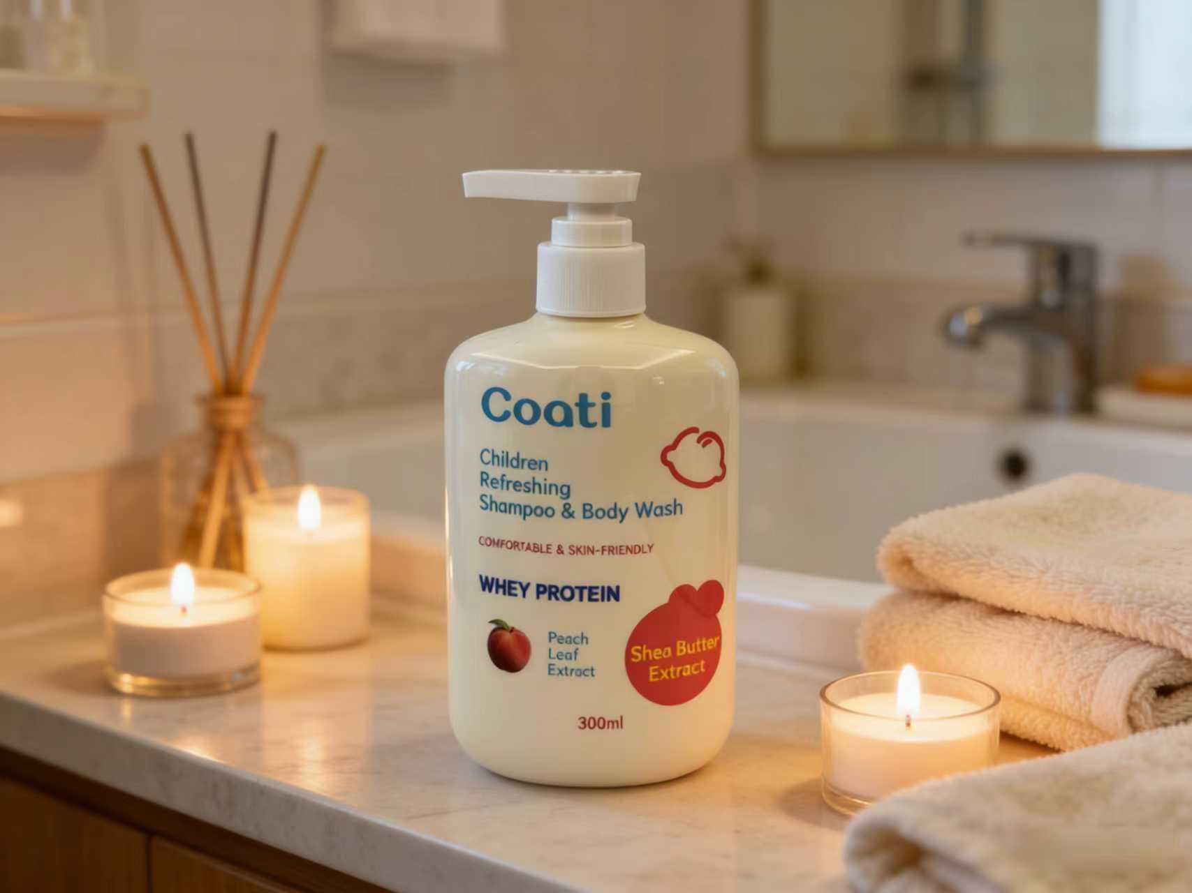 300ml Refreshing shampoo and Body Wash, Baby Shampoo and Body Wash 2-in-1, Gentle and non-irritating shampoo and Body Wash for children, Shampoo and Body Wash gel Item Picture