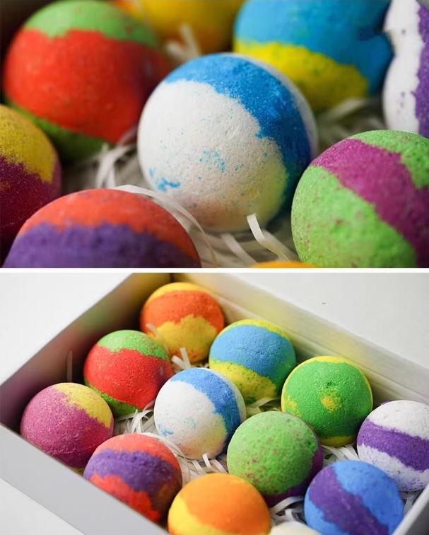Cross-border bath explosion Salt Rainbow bath Salt Essential Oil Bath Bath Ball bath fizzer Bath Salt Ball Bath Salt Ball Bath Salt Ball Foreign Trade bath bombs Specification drawing