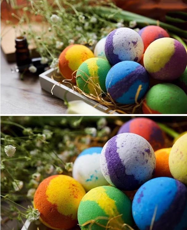 Cross-border bath explosion Salt Rainbow bath Salt Essential Oil Bath Bath Ball bath fizzer Bath Salt Ball Bath Salt Ball Bath Salt Ball Foreign Trade bath bombs Application Scenario
