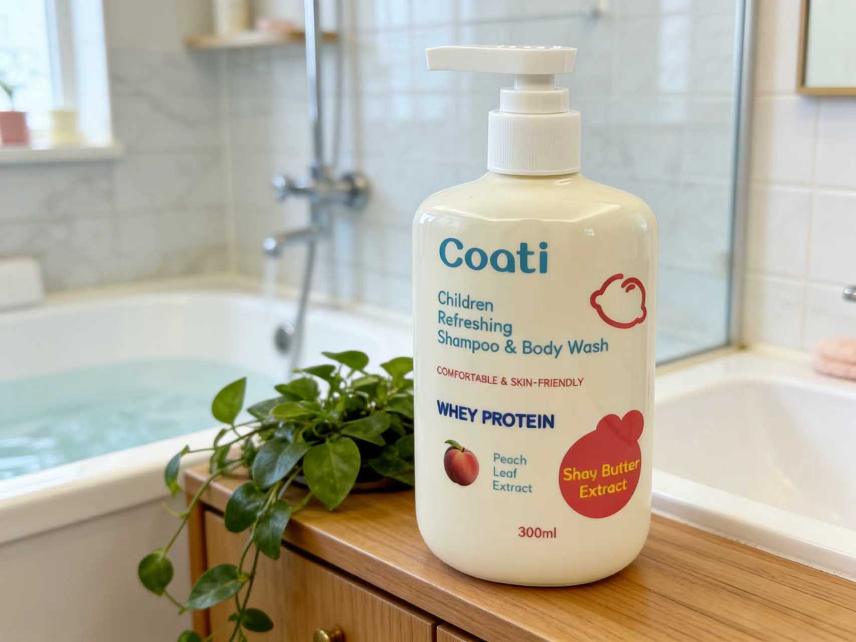 300ml Refreshing shampoo and Body Wash, Baby Shampoo and Body Wash 2-in-1, Gentle and non-irritating shampoo and Body Wash for children, Shampoo and Body Wash gel Application Scenario