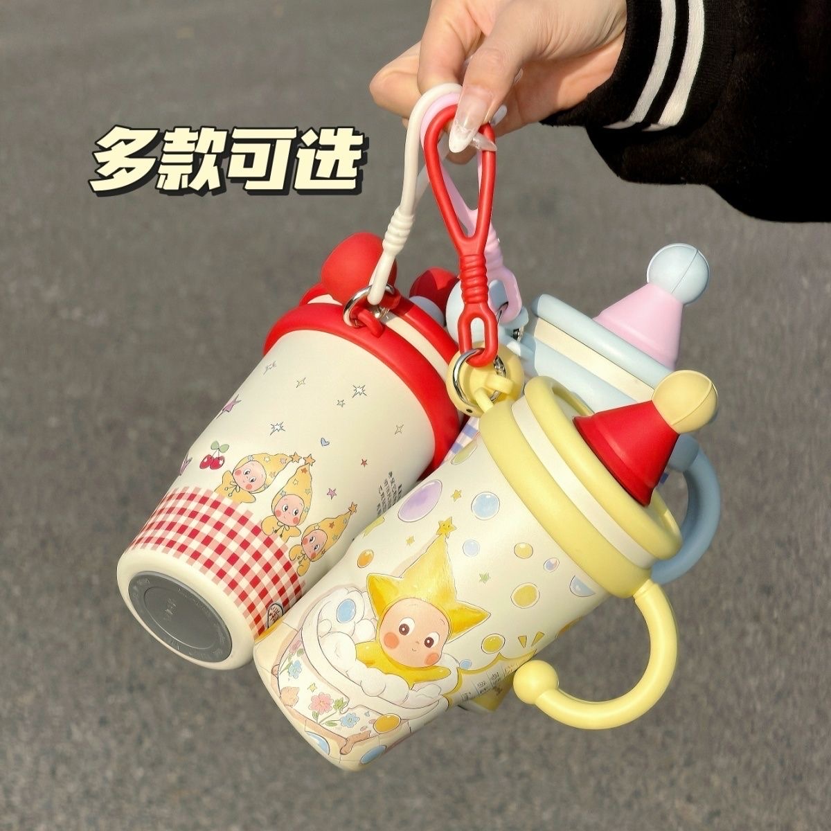 Large-capacity star-shaped insulated cup, cute student girl, high appearance level, new handle straw, 304 water cup, stainless steel, others details Picture
