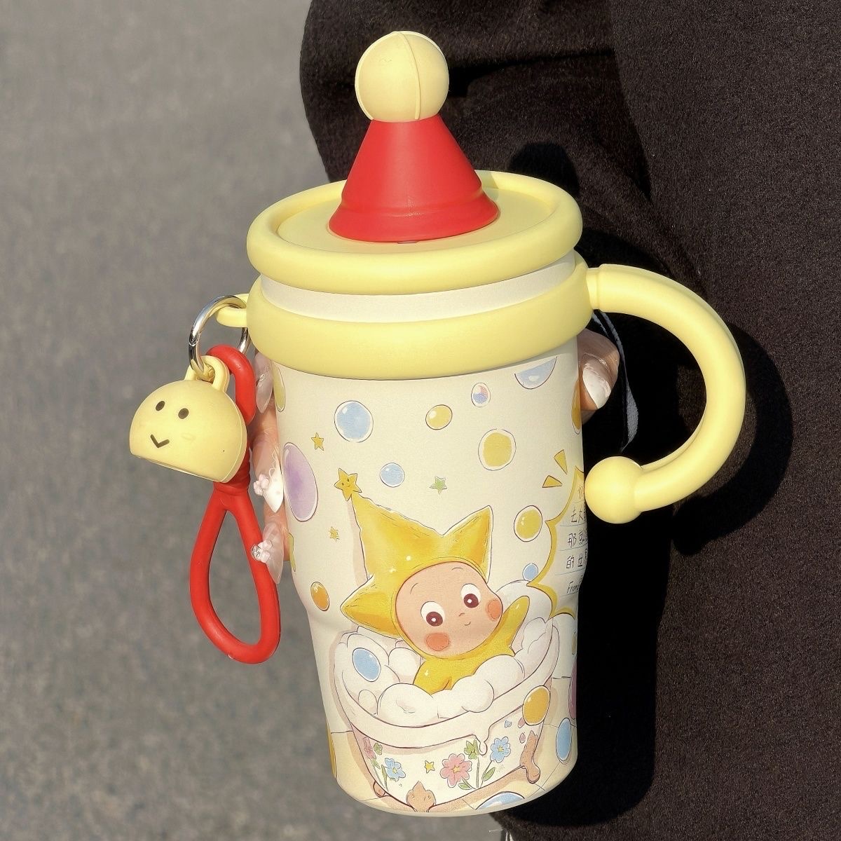 Large-capacity star-shaped insulated cup, cute student girl, high appearance level, new handle straw, 304 water cup, stainless steel, others pic 9
