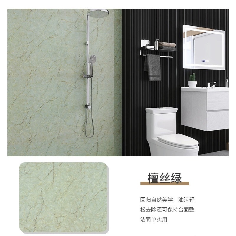 Kitchen stickers, waterproof, oil-proof, heat-resistant wall stickers, furniture and dining table renovation wallpaper, self-adhesive imitation marble wall panels, PCV self-adhesive kitchen fume stickers detail image 15